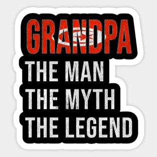 Grand Father Tunisian Grandpa The Man The Myth The Legend - Gift for Tunisian Dad With Roots From  Tunisia Sticker